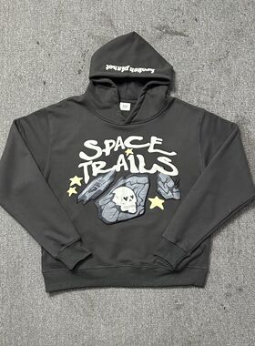 美式BROKEN PLANET骷髅字母印花潮牌嘻哈高街纯棉连帽衫毛圈卫衣