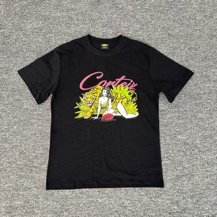 恶魔岛Corteiz美女与野兽印花潮牌嘻哈高街T恤衫宽松纯棉圆领短袖
