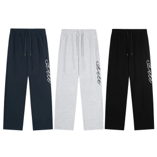 小众潮INS牌嘻哈摇滚宽松毛圈直筒休闲卫裤 Arte美式 刺绣印花长裤