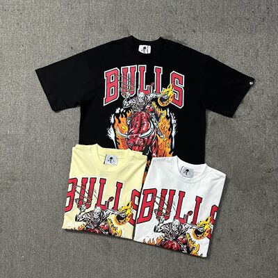 WARREN LOTAS驯牛骷髅人美式潮牌嘻哈高街夏T恤宽松纯棉圆领短袖