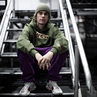 小众高街潮牌DREW笑脸比伯同款秋冬休闲字母印花宽松加绒连帽卫衣