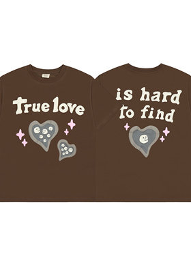 美潮BROKEN PLANET爱心发泡字母印花嘻哈高街休闲纯棉圆领短袖T恤