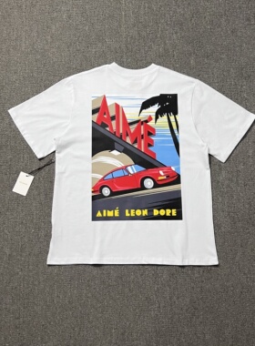 美潮Aime Leon Dore卡通汽车印花高街INS休闲宽松纯棉短袖上衣T恤