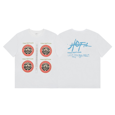 Travis Scott美式徽标印花短袖高街嘻哈INS款休闲圆领宽松纯棉T恤