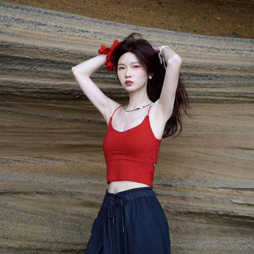 性感外穿美背春季纯色辣妹显瘦内搭背心2024夏季新款度假风吊带