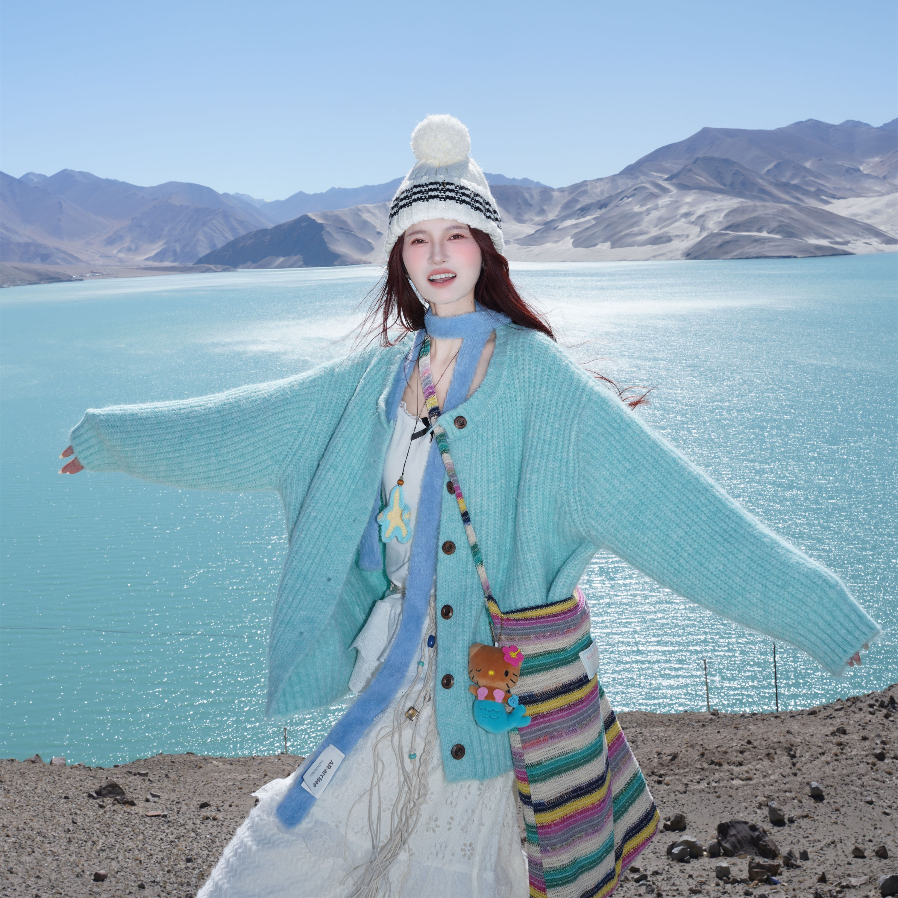 绿色毛衣开衫秋冬季新款