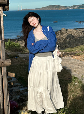 克莱因蓝色衬衫女春夏新款韩版宽松百搭休闲显白宝蓝长袖防晒衬衣