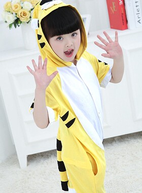 六一表演服亲子装幼儿园老虎服装话剧演出服儿童夏季女童男童睡衣