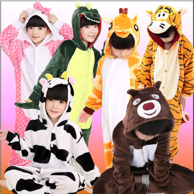 恐龙衣服儿童法兰绒秋冬男孩动物