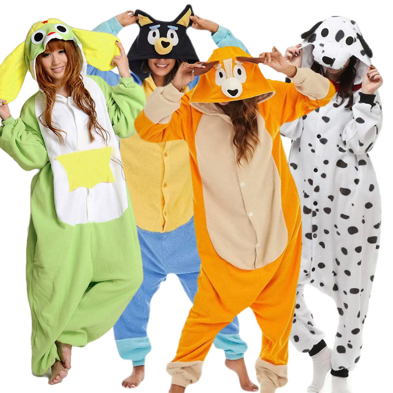 垮境演出卡通动漫宾果布鲁伊青蛙军曹斑点狗年会派对连体衣表演服