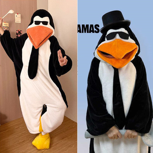 男女公司年会表演卡通恶俗企鹅高雅人士连体衣派对演出抽象人偶服