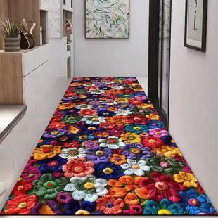 长条走廊过道地毯花卉长廊商用家用客厅卧室满铺可定制厨房防滑垫