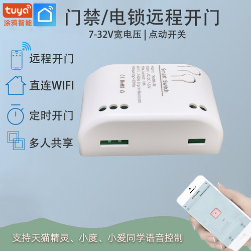 远程门禁开关涂鸦室内机电控门锁