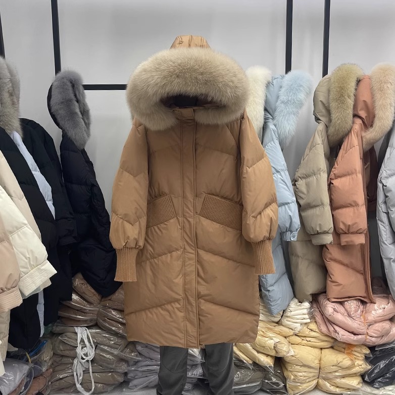 白鸭绒新款羽绒服女2025年冬季中长款时尚洋气加厚长款外套爆款潮