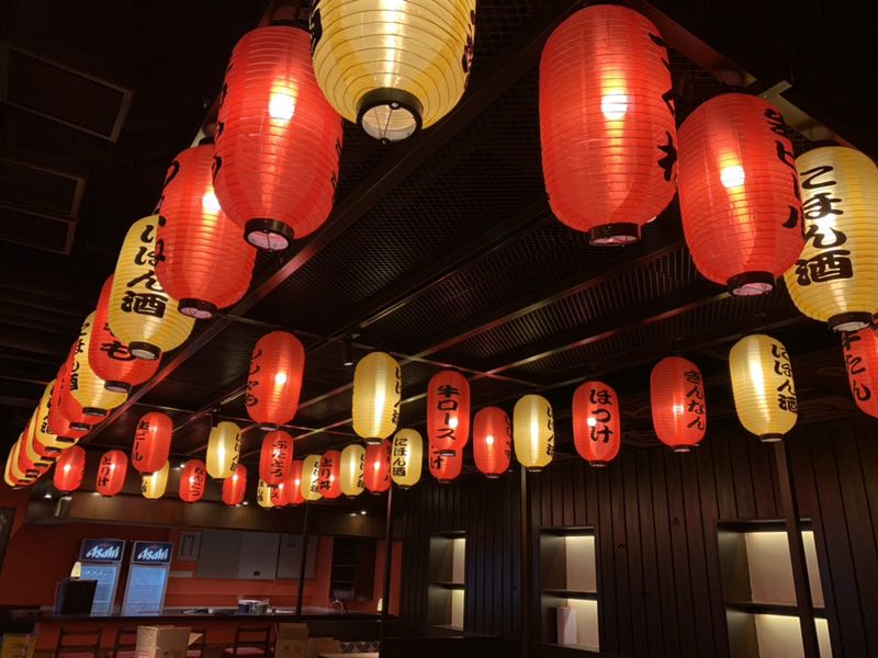 书法艺术日式灯笼串户外防水日本米色木架寿司日料店装饰牌坊定制