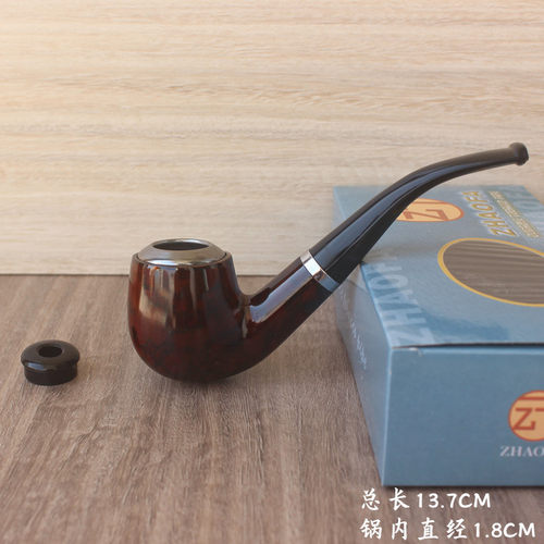 弯式中国过滤手工老式烟斗男士烟袋烟具烟斗非实木两用烟斗烟嘴