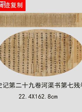 写经小楷 史记第二十九卷河渠书第七残卷 P书法字帖长卷高清微