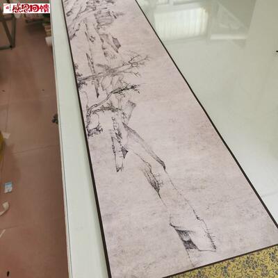 弘仁《晓江风便T图卷 》复古水墨书画山水横幅国画真迹微喷装