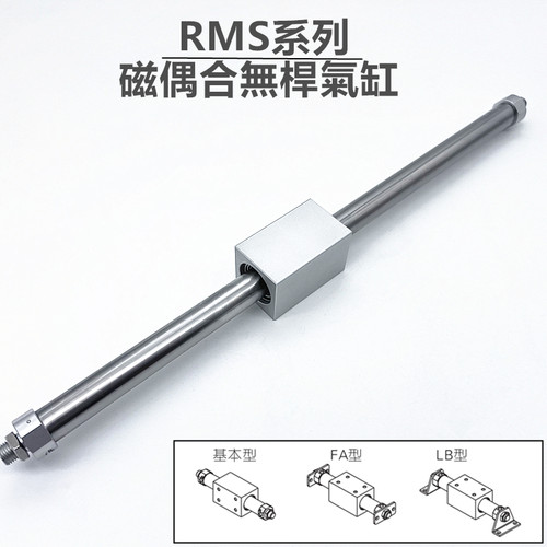 原装正品RMS无杆气缸RMSF/RMSP/RMS10/16/20/25/32/40X100X150/LB