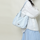 单双肩两用帆布包女2025新款 皱褶包少女三用包大容量托特包斜挎包