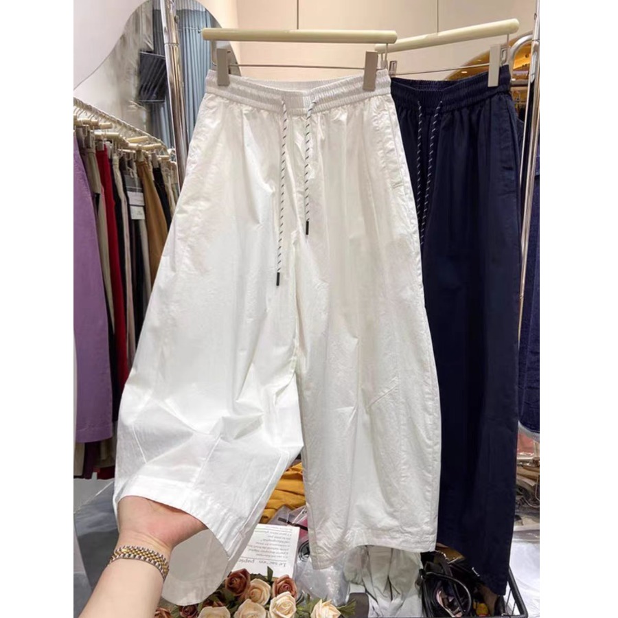 日系宽松休闲阔腿裤夏季女大码胖mm高腰显瘦气球裤遮胯萝卜裤子女
