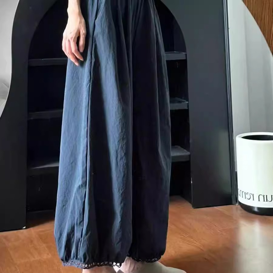200斤空阔腿灯笼裤夏女加大码胖mm小个子九分气球花苞裤速干裤子