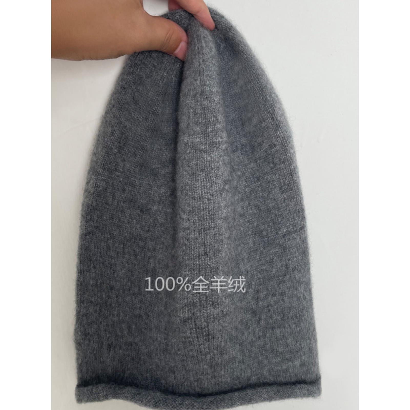 自产康赛妮100%羊绒包头帽