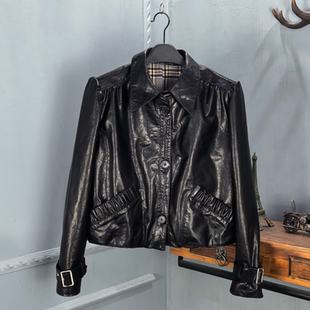 真皮皮衣女牛皮油蜡短款 新款 休闲夹克外套 2026春季 明星同款