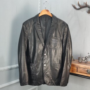 油蜡绵羊皮真皮皮衣海宁新款 西服外套男款 青年时尚 2026秋季