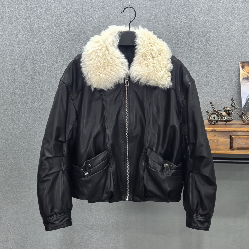 2026冬季新款羽绒服女绵羊皮羊羔毛领鹅绒外套可拆卸宽松保暖外套