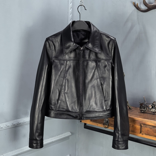 夹克外套显瘦 真皮绵羊皮皮衣女休闲百搭短款 欧货2026秋季 新款