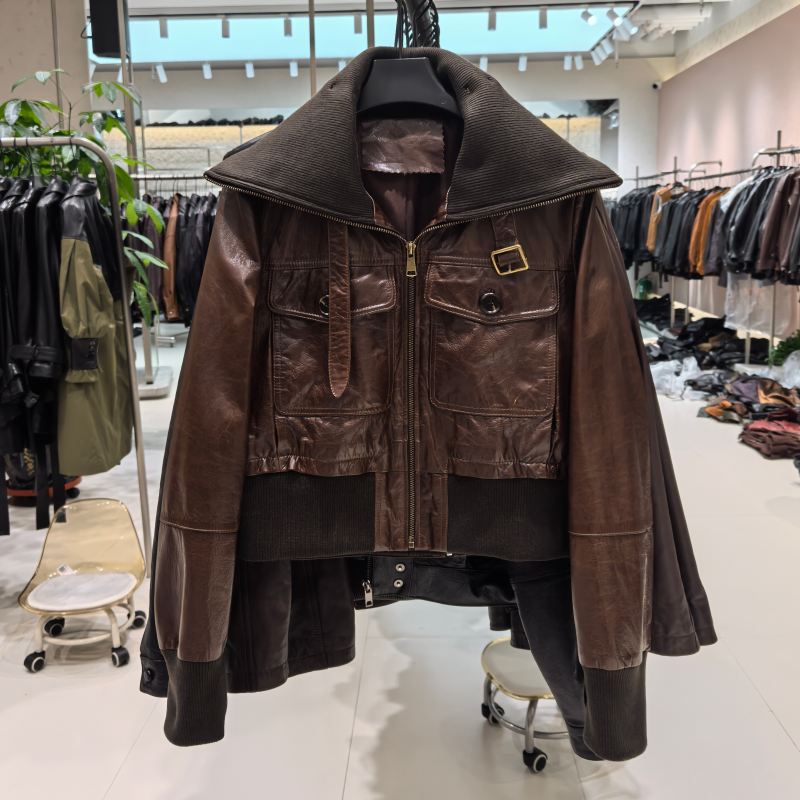 2025秋季新款真皮绵羊皮皮衣女短款休闲宽松棒球服显瘦夹克外套