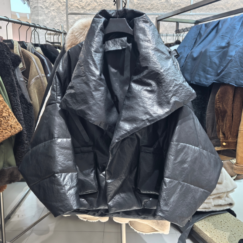 2026冬季新款真皮绵羊皮羽绒服女大翻领绵羊皮短款高端时尚外套