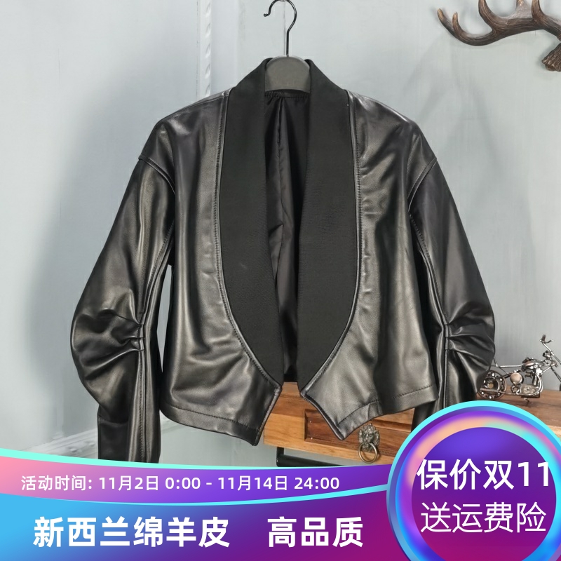 欧品唯格宽松型通勤短款拼接夹克