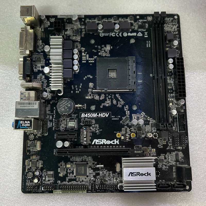 议价华擎B450M-HDV AM4主板！带档板！共2片！ 实物拍（维修）图片