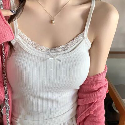 欧美风蕾丝拼接吊带背心