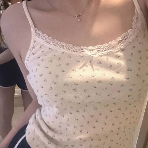 夏季纯欲蕾丝无袖打底衫