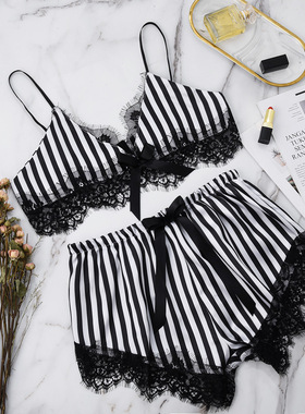 2020 new Sexy temptation lace sexy lingerie性感女士条纹睡衣