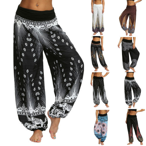 Printed Breathable Loose Casual Bloomers印花透气宽松休闲女裤
