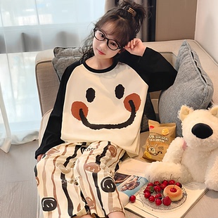 2026新款儿童睡衣长袖春秋季女童中大童棉感家居服甜美可爱套装夏