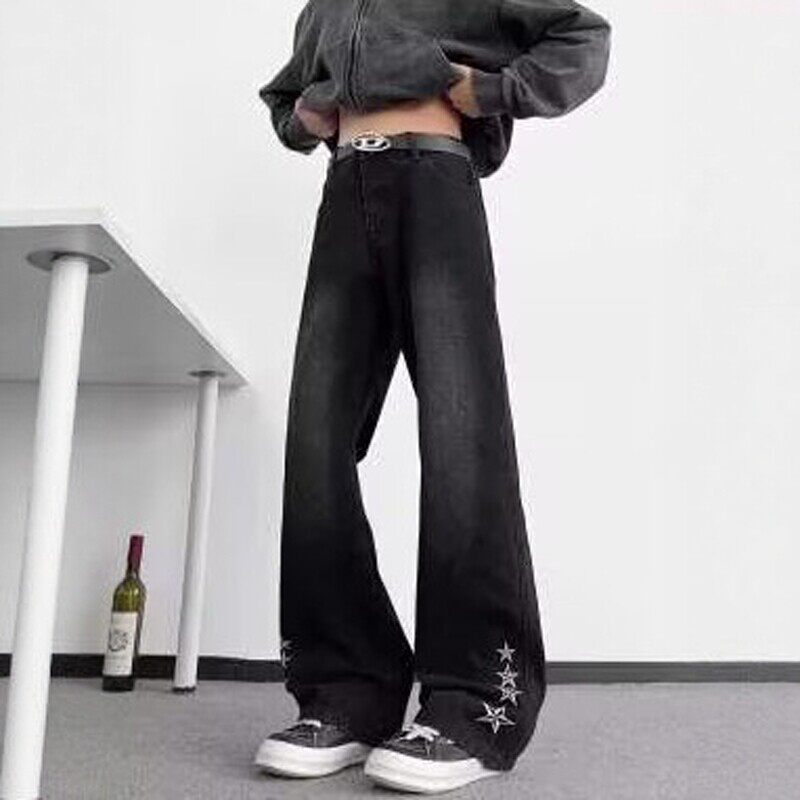美式复古修身微喇牛仔裤男大童