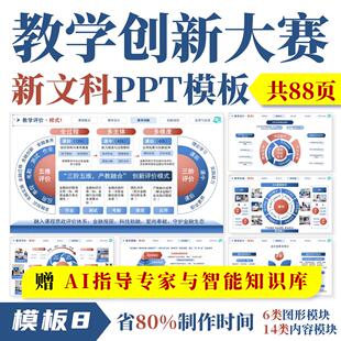 全国高校教师教学创新大赛PPT◆模板8◆教创赛实施报告成果奖图