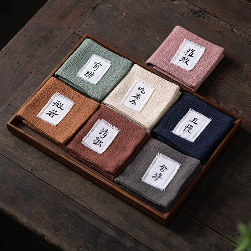 刺绣棉麻茶巾茶桌抹布茶垫