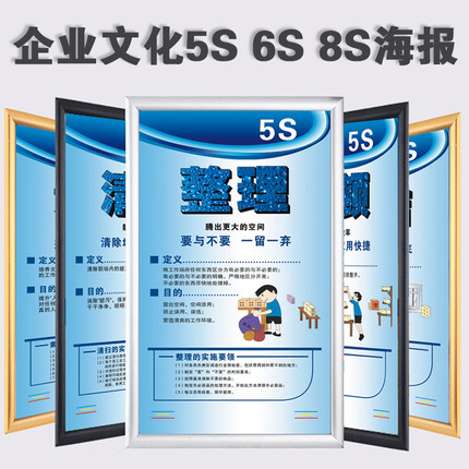 5S6S7S8S文化车间质量品质管理标语写真宣传画海报挂画广告画贴画