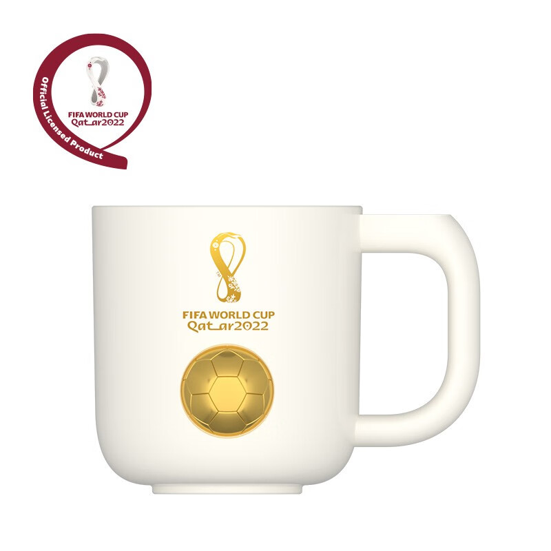 FIFA 2022年卡塔尔世界杯授权商品 金球徽章陶瓷咖啡杯马克杯