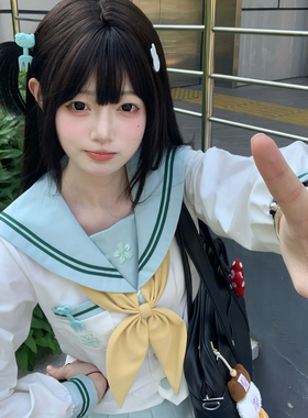 【抹茶小贝】原创jk制服水手服正版日系学院风女学生中间服夏套装