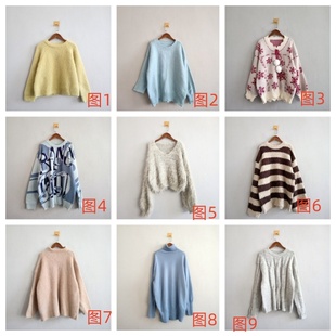套头圆领宽松长袖 外贸春秋新款 休闲多款 韩版 女生针织毛衣A23 女装