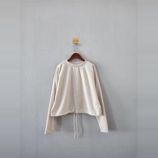 女生百搭针织衫 外贸新品 欧美休闲纯色圆领宽松长袖 女装 A41 秋季