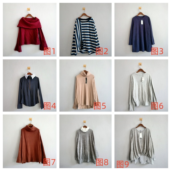 外贸春秋新款女装 日韩休闲时尚多款套头修身针织衫 女生毛衣 A31