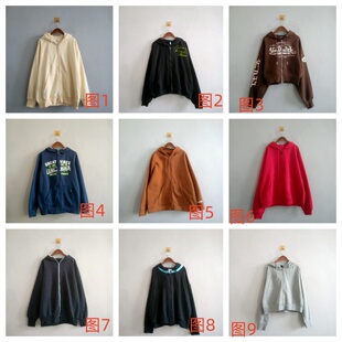 外贸新款春秋女装欧美休闲拉绒连帽拉链长袖外套 女生卫衣外套A24